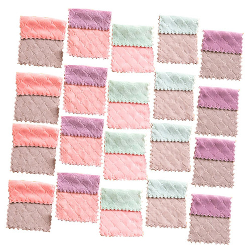 Healifty 20 Pcs Car Microfiber Cleaning Cloth Car Microfiber Towel Car Towel Cleaning Rags Microfiber Rags Kitchen Cleaning Cloth Dish Rags for Washing Dishes Kitchen Rags Plate Household