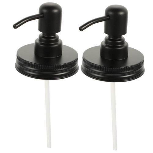 Zerodeko 2pcs Stainless Steel Mason Cover Pump Lid Soap Lotion Pump Replacement Jar Dispenser Pump Soap Dispenser Pumps Pump Dispenser Peanut Butter Pump Soap Dispenser Lids Coffee Jars