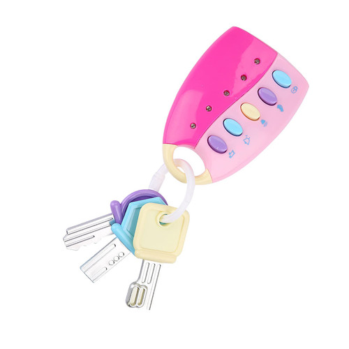 Dilwe Baby Toy Music Keys, Baby Toy Smart Key Remote Car Control Musical Pretend Play for Kids Education Toys Pink