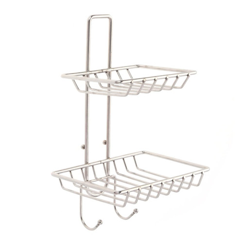 LABRIMP Soap Holder Shelf Metal Soap Rack Kitchen Soap Rack Soap Dish Double Soap Rack Sponge Holder Soap Rack Bathroom Bar Soap Rack Bath Soap Rack Sponge Rack Soap Box Wall-Mounted
