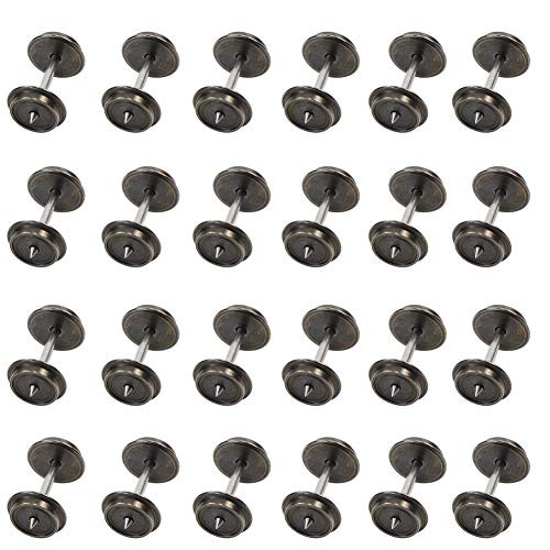 HP0387 24 PCS 36'' Metal Wheels for Model Train 1:87 HO Scale New AC Wheel Set Model Building kit DIY Accessories