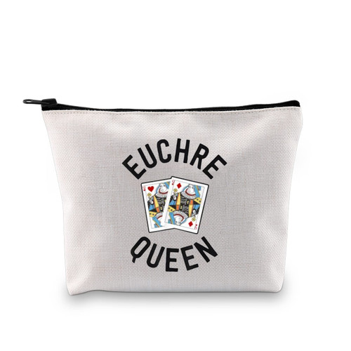 XYANFA Euchre Queen Funny Euchre Makeup Bag Euchre Player Gift Euchre Game Gift for Grandma (EUCHRE QUEEN) XYANFA Euchre Queen Funny Euchre Makeup Bag Euchre Player Gift Euchre Game Gift for Grandma (EUCHRE QUEEN)