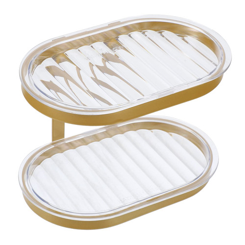 FONDOTIN Double Layer soap Dish soap Holder Ceramic soap Drainer Shower soap Dish Holder Sink Sponge Holder Simple soap Dish soap Storage Tray Shower Soap Holder Ceramic Tray Bath Tray tub