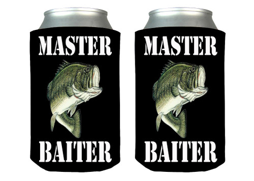 Funny Fishing Master Baiter Joke Collapsible Beer Can Bottle Beverage Cooler Sleeves 2 Pack Funny Fishing Master Baiter Joke Collapsible Beer Can Bottle Beverage Cooler Sleeves 2 Pack
