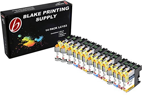 14 Pack Blake Printing Supply LC103 Ink Cartridges Brother DCP-J152W MFC J245 J285DW J4310DW J4410DW J450DW J4510DW J4610DW J470DW J4710DW J475DW J650DW J6520DW J6720DW J6920DW J870DW J875DW