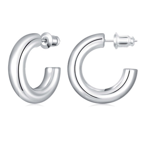 Gacimy Chunky Silver Hoop Earrings for Women 14K White Gold Plated, 925 Sterling Silver Post White Gold Hoops for Women, 22mm Small Silver Hoop Earrings Gacimy Chunky Silver Hoop Earrings for Women 14K White Gold Plated, 925 Sterling Silver Post White Gold Hoops for Women, 22mm Small Silver Hoop Earrings