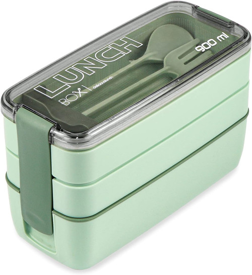 TARLINI Green Bento Box for Adults with Utensils -Adult Bento Box Lunch Box, Stackable Bento Box Adult Lunch Box, Lunch Box Bento, Bento Boxes, Sandwich Containers, Adult Bento Box, 32 oz