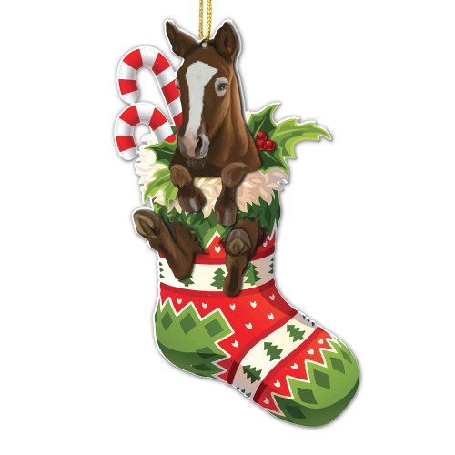 Crazytops Funny Horse Christmas Tree Ornament - Mother's Day - Father's Day - Birthday Gifts - Car Hanging Ornaments - Horse Lovers Gift Idea Xmas Decor - Cute Horse Christmas Tree Socks