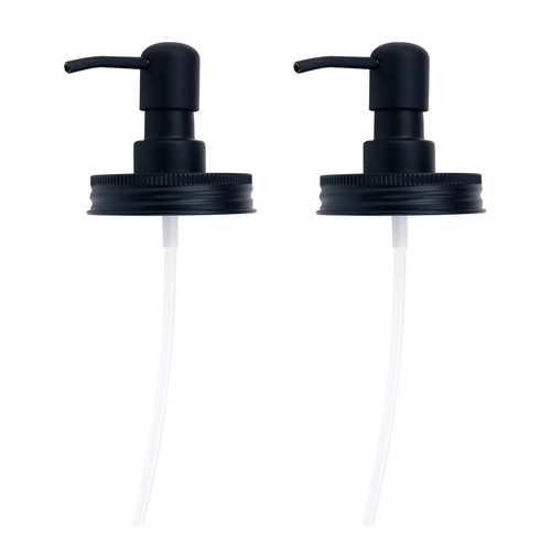 Meprotal 2pcs Mason Jar Soap Dispenser Lids with Stainless Steel Pump Black Replacement Dispenser for Mason Jar Meprotal 2pcs Mason Jar Soap Dispenser Lids with Stainless Steel Pump Black Replacement Dispenser for Mason Jar