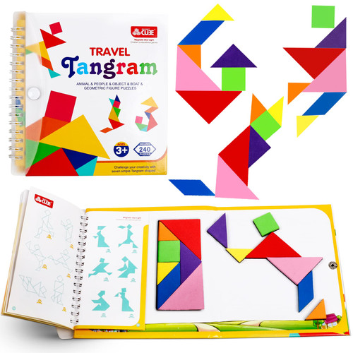 Travel Tangram Puzzle Car Game Magnetic Pattern Blocks Road Airplane Trip Essentials Activities Montessori Educational Toys Brain Teasers Book for Age 4-8 Kids Boys Girls Toddler (240 Solution) Travel Tangram Puzzle Car Game Magnetic Pattern Blocks Road Airplane Trip Essentials Activities Montessori Educational Toys Brain Teasers Book for Age 4-8 Kids Boys Girls Toddler (240 Solution)