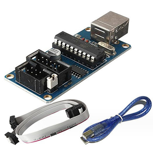 USBTiny ISP Downloader AVR microcontroller USB Interface with 6-pin 10-pin Programming Cable USB 2.0 B-USB Cable, Suitable for Arduino Bootloader USB Download Interface