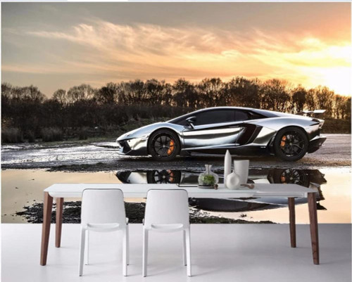 Custom Size Wall Murals,Sports Car Scenery?Removable Peel and Stick Self-Adhesive Wall Murals Large Photo Wallpaper