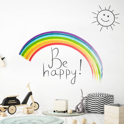 Boho Rainbow Wall Decals Rainbow Wall Decor Watercolor Rainbow Wall Stickers for Bedroom Nursery