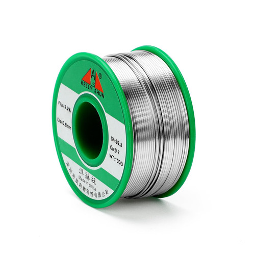 KELLYSHUN Lead Free Solder Wire,0.8mm Rosin core solder,Sn99 Ag0.3 Cu0.7,For electronic repairs,100g lead free solder