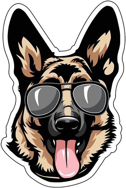 WickedGoodz German Shepherd Refrigerator Magnet - Sunglasses Dog Breed Magnetic Car Decal