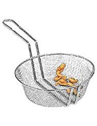 American Metalcraft CBF10 Culinary Basket, Fine Mesh, Tinned Steel, 9" Handle, 10" Dia., 3" H