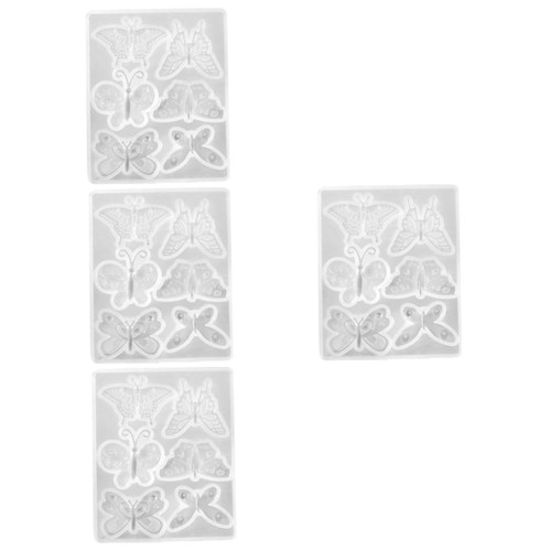EXCEART 4pcs Butterfly Silicone Mold Fondant Tools Fondant molds Clay Mold Butterflies Pendant Earring molds for epoxy Resin Keychain DIY Silicone Mold Butterflies Silicone Mold DIY Mold