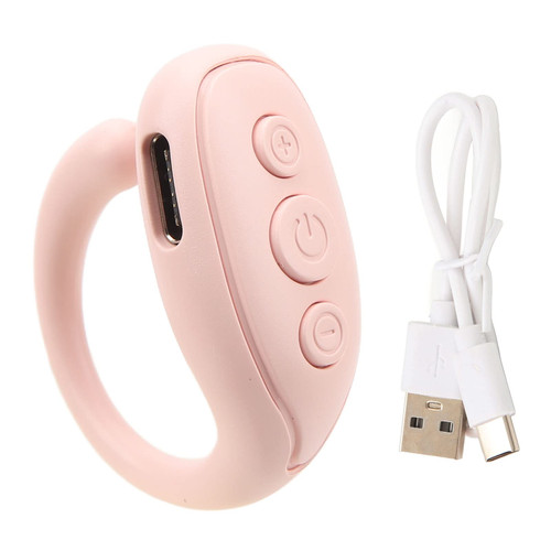 Jiawu TikTok Remote Control, Bluetooth App Page Turner for Mobile Phone, Camera Video Recording Remote Clicker, Tiktok Scrolling Ring Remote for Camera Remote Shutter Selfie (Pink)