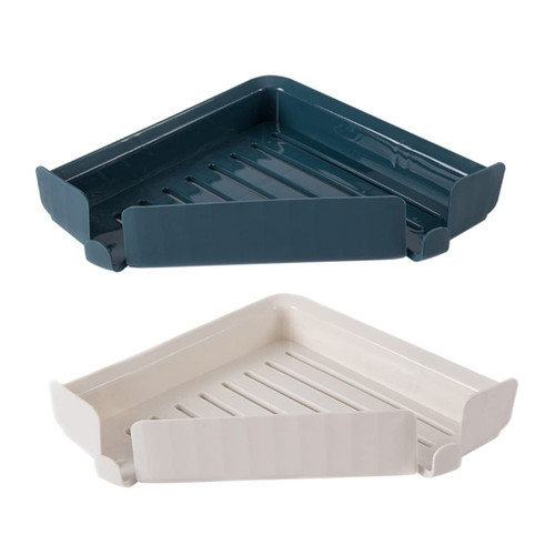 Zerodeko 2pcs Tripod Rack Shower Shelf Adhesive Bathroom Basket Wall Bathroom Shower Shelf Wall Shower Shower Wall Basket Corner Storage Shelves Bath Soap Rack Triangle Locker Plastic