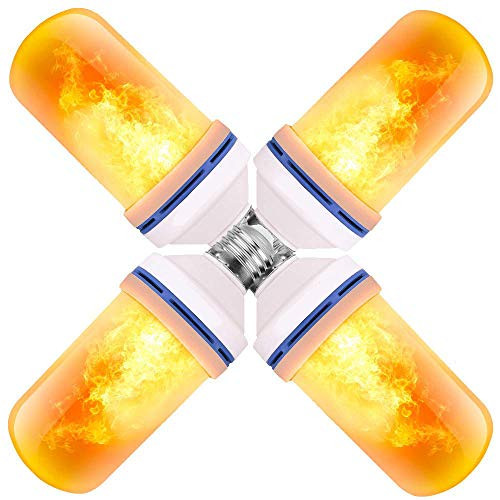 2018 Flame Bulb, LED Flame Effect Light Bulb, E26 Standard Base, Atmosphere Decoration Fire Flickering Simulation 108 pcs 2835 LED Beads -Flame Bulb for Home Decoration (4 Pack)
