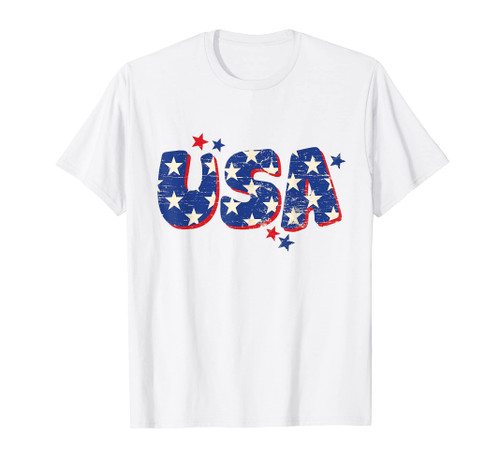USA American Flag 4th Of July Men Women Kid Boy Girl Vintage T-Shirt