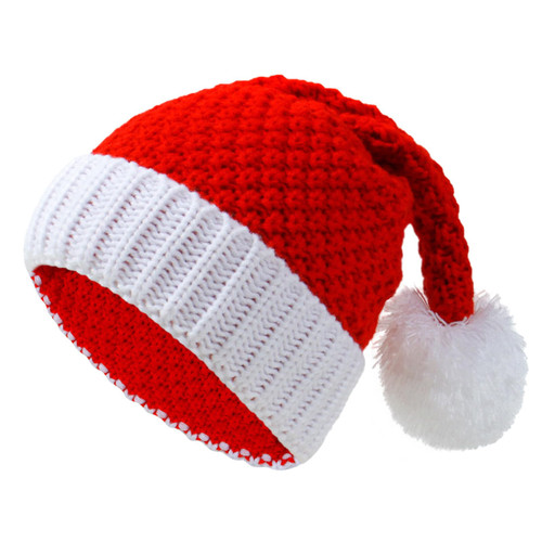 Knitted Christmas Hat for Adults Kids, Classical Christmas Knitted Beanie Hat Parent-Child Party Costume Accessories