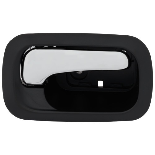 Evan Fischer Interior Door Handle Compatible with 2002-2006 Honda CR-V Chrome Lever with Black Bezel Rear, Passenger Side