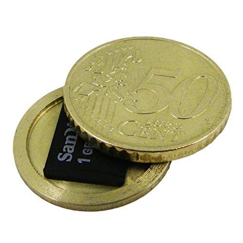 50 Cent Half Euro Coin - Micro SD Card Covert Coin - Secret Compartment Coin
