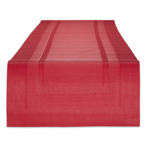 DII PVC Tabletop Collection Woven Indoor/Outdoor, Table Runner, 14x72, Tango Red