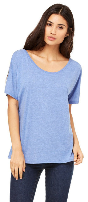 Bella + Canvas Ladies' Slouchy T-Shirt L BLUE TRIBLEND