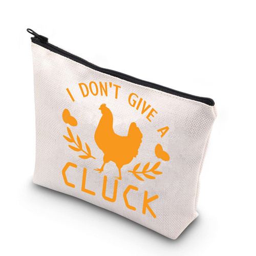 BDPWSS Chicken Gifts For Chicken Lover Makeup Bag i Don't Give a Cluck Funny Chicken Farm Farming Chicken Farmer Gift (Give a cluck)