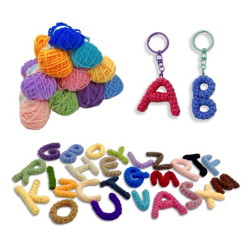 Xanadued Crochet Kit for Beginners,Cute Crochet Letter A-Z Starter Set,Knitting Kit for Beginners Adults,Easy Learn to Crochet Kit with Tutorial and Step-by-Step Instruction Vedio.