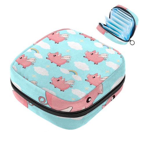 Makeup Bag Flying Angel Pig Pink Cloud Rainbow Blue Sky Cosmetic Bag Makeup Pouch Travel Toiletry Bag Organizer Storage Bag for Women Girls Makeup Bag Flying Angel Pig Pink Cloud Rainbow Blue Sky Cosmetic Bag Makeup Pouch Travel Toiletry Bag Organizer Storage Bag for Women Girls