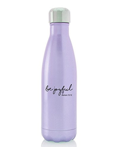 Divinity Boutique 24916 Splash Water Bottle Pearl-Purple: Be Joyful, Multicolor