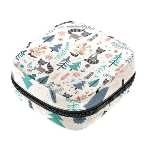 Makeup Bag Vintage Forest Cartoon Animal Cosmetic Bag Makeup Pouch Travel Toiletry Bag Organizer Storage Bag for Women Girls