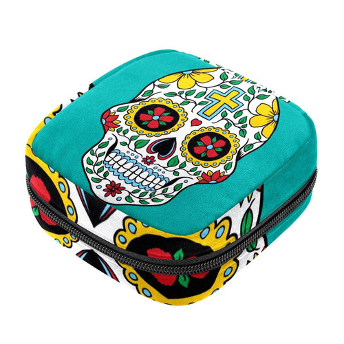 Makeup Bag Colorful Skull Cosmetic Bag Makeup Pouch Travel Toiletry Bag Organizer Storage Bag for Women Girls