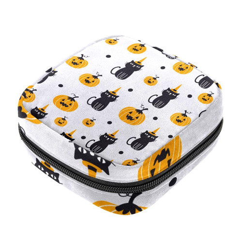 Black Cute Cat Makeup Bag Zipper Pouch Travel Cosmetic Organizer for Women and Girls