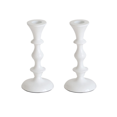 Rely+ White Candle Holder Set of 2 - Color May Vary White or Silver - Decorative Taper Candles for Candlesticks - Candle Stick Candle Holder -Candlestick Holders for Taper Candles