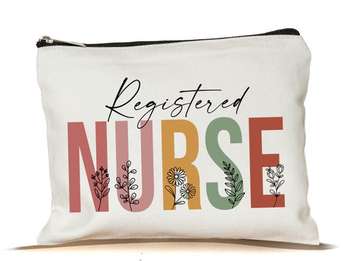 Registered Nurse Makeup Bag - Gift For Nurse - Happy Birthday Registered Nurse Cosmetic Bag - Anniversary Makeup Bag - Registered Nurse Travel Makeup Bag - Thank You Gift For Registered Nurse