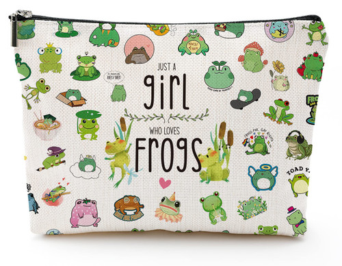 Frog Gifts for Women Frog Makeup Bag for Animal Lover Gift Just A Girls Who Loves Frogs Makeup Zipper Pouch Bag for Women Girl Frog Gifts for Women Frog Makeup Bag for Animal Lover Gift Just A Girls Who Loves Frogs Makeup Zipper Pouch Bag for Women Girl
