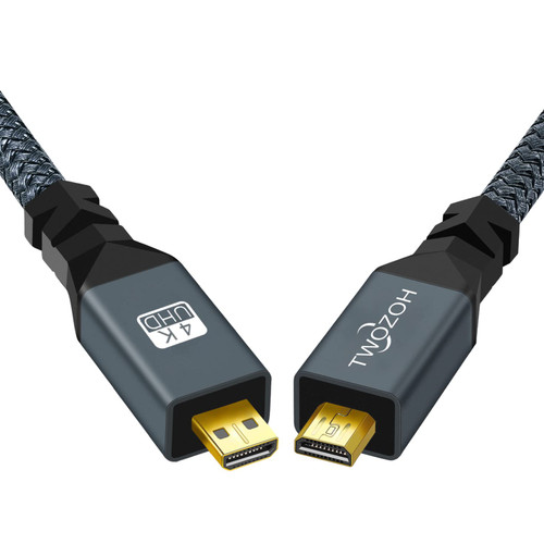 Twozoh Micro HDMI to Micro HDMI Cable, Micro HDMI Male to Micro HDMI Male Cable, Micro HDMI Type D Male to Male Cable Support 3D/4K 1080p 30CM/1Ft