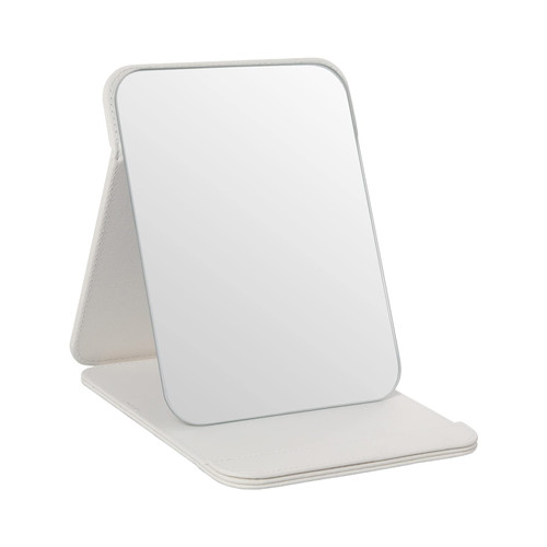 LONGSHENG - SINCE 2001 - Desktop Mirror, Portable Folding Vanity Mirror, Tabletop Mirror with Stand for Cosmetics Personal Beauty, Makeup Mirror-White