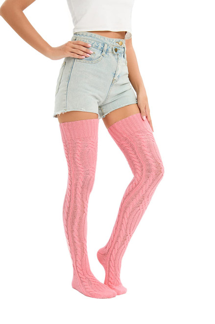 YELAIVP Women's Thigh High Socks Over Knee Cable Knit Boot Stockings Winter Long Warm Leg Warmers YELAIVP Women's Thigh High Socks Over Knee Cable Knit Boot Stockings Winter Long Warm Leg Warmers