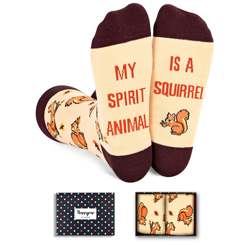 HAPPYPOP Funny Socks Crazy Silly Novelty Socks for Women Men, Squirrel Gifts for Squirrel Lovers Squirrel Socks