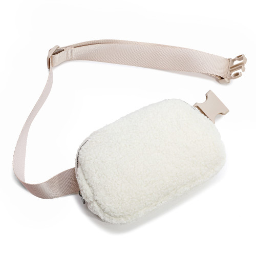 FODOKO Fleece Belt Bag, Sherpa Crossbody Bag Fanny Pack for Women Fashionable Everywhere Waist Bum Bag Pack (Ivory) FODOKO Fleece Belt Bag, Sherpa Crossbody Bag Fanny Pack for Women Fashionable Everywhere Waist Bum Bag Pack (Ivory)