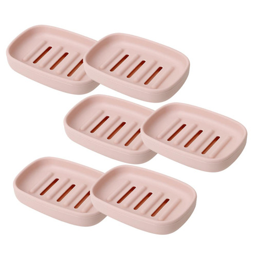 STOBAZA 6pcs Non-Slip soap Dish with Cover Bathroom Supplies Soap Container Small and Fresh pp Household soap Dish for Home Accessories Body wash Storage Rack Travel soap Suitcase