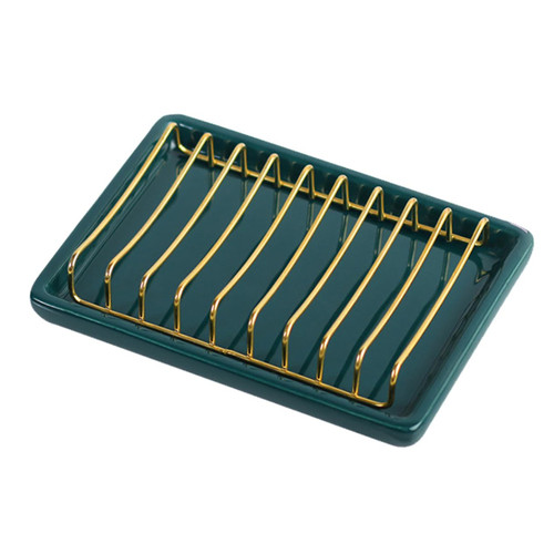 FONDOTIN 1pc soap Drainer Ceramic Bar Tray Shower soap Holder Soap Rack Sponge Holder Bathroom Soap Tray Ceramic soap Holder soap bar Rack Stainless Steel Bath soap Sink