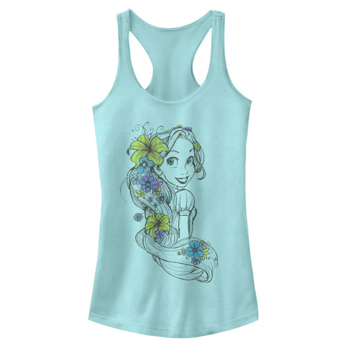 Disney Junior's Princess Rapunzel Sketch Slim Fit, Scoop Hem Racerback Tank, Cancun, Small Disney Junior's Princess Rapunzel Sketch Slim Fit, Scoop Hem Racerback Tank, Cancun, Small
