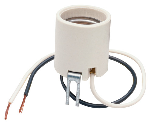 Legrand - Pass & Seymour 8052CC10 Medium Base Porcelain Lamp Holder, Bracket Mounted 660-watt 250-volt