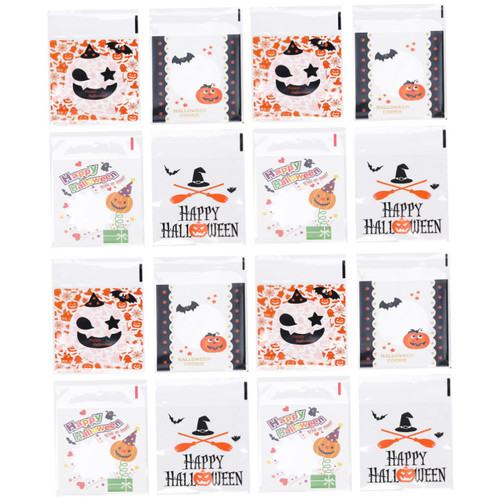 ULDIGI 400pcs Snowflake Crisp Candy Packaging Halloween Goodie Bags Halloween Trick or Treat Bags Halloween Cookie Bags Candy Gift Bakery Decorating Bags Packing Bag Plastic Nougat